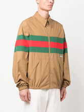Gucci Web-Stripe Zip-Up Cotton Shirt Jacket