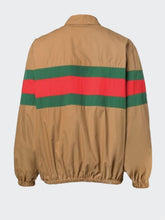 Gucci Web-Stripe Zip-Up Cotton Shirt Jacket