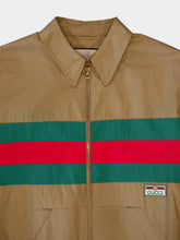 Gucci Web-Stripe Zip-Up Cotton Shirt Jacket