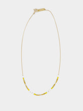 Isabel Marant Chain-Link Beaded Yellow Necklace