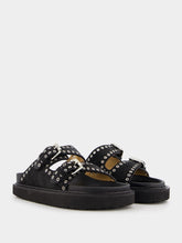 Isabel Marant Lennyo Eyelet-Embellished Black Sandals