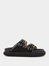 Isabel Marant Lennyo Eyelet-Embellished Black Sandals