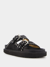 Isabel Marant Lennyo Eyelet-Embellished Black Sandals