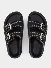 Isabel Marant Lennyo Eyelet-Embellished Black Sandals