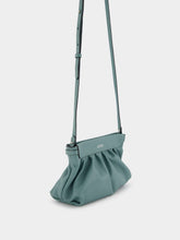 Isabel Marant Luzes Gathered Crossbody Green Leather Bag