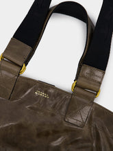 Isabel Marant Wardy Crinkle-Effect Leather Brown Tote Bag
