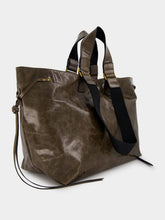 Isabel Marant Wardy Crinkle-Effect Leather Brown Tote Bag