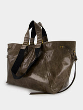 Isabel Marant Wardy Crinkle-Effect Leather Brown Tote Bag