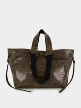 Isabel Marant Wardy Crinkle-Effect Leather Brown Tote Bag