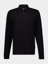 James Perse Sueded Jersey Black Rugby Polo