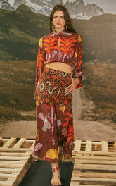 Johanna Ortiz Cosmogony Tobacco Candente Midi Skirt