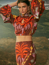 Johanna Ortiz Diwali Printed Cutout Crop Top