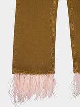La DoubleJ Feather-Trim Cropped Trousers