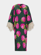 La DoubleJLampone Feathered Silk Kaftan at Fashion Clinic