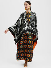 La DoubleJ Mix Tiles Black Wool Poncho