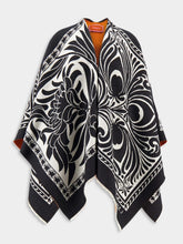 La DoubleJ Mix Tiles Black Wool Poncho