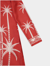La DoubleJ Palm Tree-Print Silk Maxi Dress