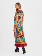 La DoubleJ Silk Twill Dress with Feathers