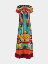 La DoubleJ Silk Twill Dress with Feathers