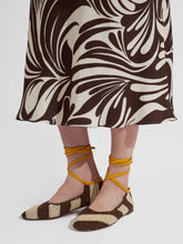 La DoubleJ Veneziana Striped Raffia Ballerina Shoes