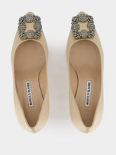 Manolo Blahnik Hangisi 70mm Champagne Jewel Buckle Pumps