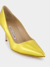 Manolo Blahnik Tora 70mm Yellow Leather Pumps