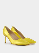 Manolo Blahnik Tora 70mm Yellow Leather Pumps
