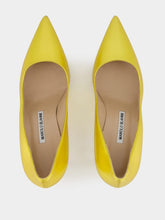 Manolo Blahnik Tora 70mm Yellow Leather Pumps