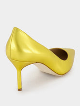 Manolo Blahnik Tora 70mm Yellow Leather Pumps