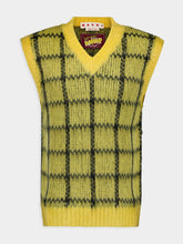 Marni Yellow Checked Mohair Vest