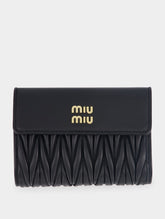 Miu Miu Logo-Lettering Matelassé Wallet