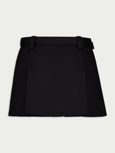 Miu Miu Logo-Plaque Virgin Wool-Blend Mini Skirt