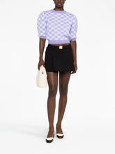 Miu Miu Logo-Plaque Virgin Wool-Blend Mini Skirt