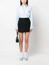 Miu Miu Logo-Print Long-Sleeve Poplin Shirt