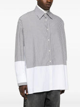 MM6 Maison Margiela Stripe-Print Panelled Cotton Shirt
