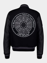 Off-White Tyre Moon Appliquéd Varsity Jacket