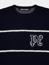 Palm Angels Embroidered-Monogram Striped Jumper