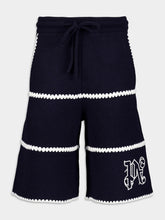 Palm Angels Monogram-Embroidered Wool-Blend Shorts