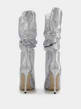 Paris Texas Snakeskin-Effect Metallic Leather Boots