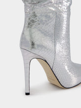Paris Texas Snakeskin-Effect Metallic Leather Boots