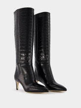 Paris Texas Stiletto 60mm croc-effect leather knee boots