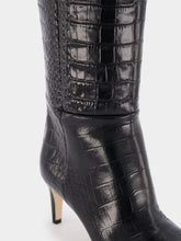 Paris Texas Stiletto 60mm croc-effect leather knee boots