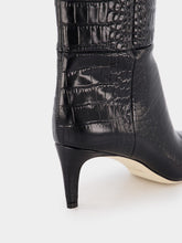 Paris Texas Stiletto 60mm croc-effect leather knee boots