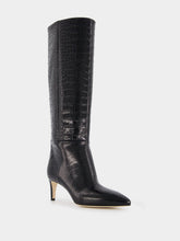 Paris Texas Stiletto 60mm croc-effect leather knee boots
