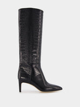 Paris Texas Stiletto 60mm croc-effect leather knee boots