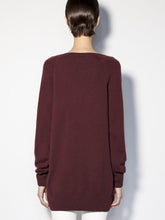 Paula Long V-Neck Burgundy Cashmere Sweater