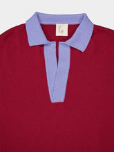 Paula Diane Bordeaux Cashmere V-Neck Blouse