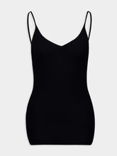 Paula Kali Black Spaghetti Strap Cashmere Top