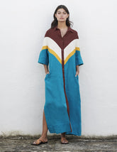 Paula Linen Shirt Dress with Patches