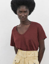 Paula Linen V-Neck T-Shirt